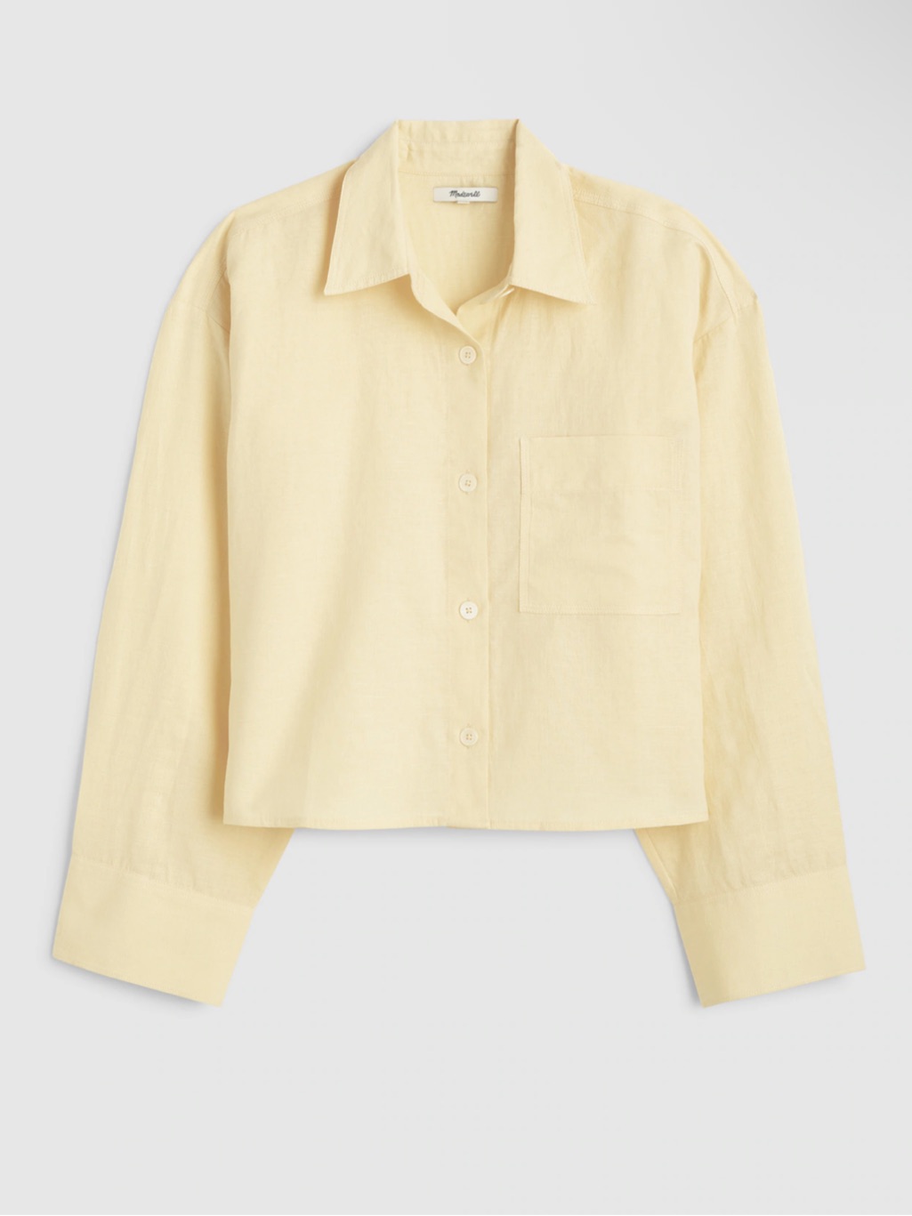 Nwt Madewell Straight-Hem Shirt In Linen-Cotton Blend